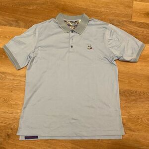 Robert Graham Polo Light Blue 2XL | Skull Rose Golf Stretch Performance Comfort